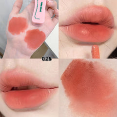 YICKYUE -  1Pcs Velvet Matte Cream Lip Mud Nude Pink Lipstick Moisturizing Lip Glaze Korean Waterproof Long Lasting Makeup Cosmetics New