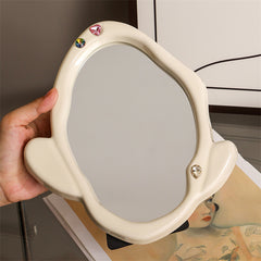 YICKYUE  -  Creative Alien Cactus Desktop Ceramic Mirror Seat Ins Style Modern Makeup Mirror Stereo Gem Decorative Mirror Tray Ornaments