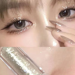 YICKYUE  -  Fine Flash Liquid Eye Shadow Bright Crystal Pearl Light Broken Drill Fine Flash Bright High Gloss Sleeping Silkworm Eye Makeup