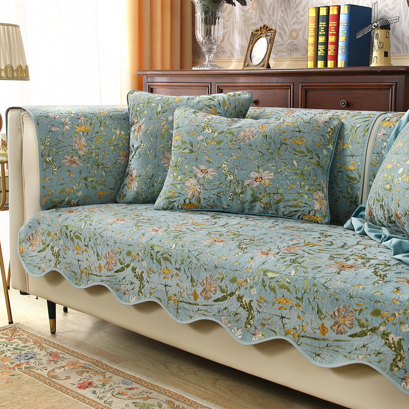 YICKYUE  -  Retro Flower Sofa Cushion Seat Covers Modern Sofa Cushions Non-slip Sofa Cover Luxury  House De Canape 3 Places  Couch Cover