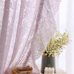 YICKYUE  -  Elegant Lavender Lace Sheer Curtain