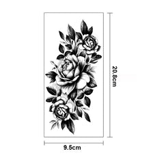 YICKYUE  -  15Pcs/Pack Black Grey Flower/bird/ghost Women/snake Waterproof Temporary Tattoos Men Body Art Tatoo Sticker Fake Tattoo Sleeves