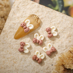 20Pcs/lot Kawaii Nail Art Charms Flower/Soft Bear Resin Parts Supplies Nail Kit Nail Art Decorations Cute Japan Accessories