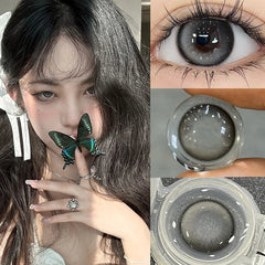 YICKYUE  -  1 Pair Natural Contact Lenses for Eyes Prescription 0~-8.00 Degrees High Quality Korea Beauty Pupils Black Eye Lenses