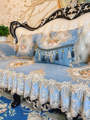 European Lace Sofa Cover Recliner Chair Cover High-grade Anti-slip Modern Four Seasons Universal L-shape Leather Sofa Cushion