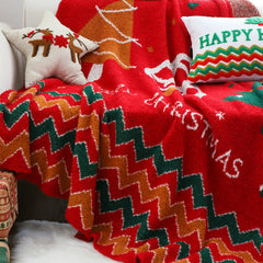 Yickyue Christmas Blanket Thick Winter Warm Throw Blanket Soft Cozy Lightweight Blanket Knit Bedspread Party Decor Gifts Blankets