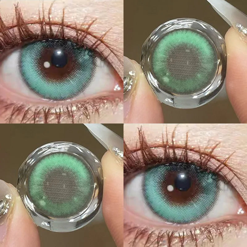 YICKYUE    2Pieces Color Contact Lenses Bling Pupil Beauty Cosplay Color Circle Lens Yearly Galaxy Colour Contacts with Box
