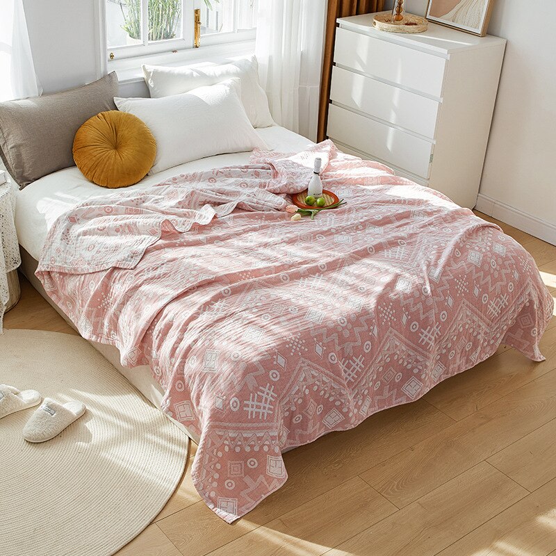 Decorative Sofa Bed Throw Blanket Pure Cotton Gauze Summer Quilt Multicolor Double Bedspreads Cover Blankets 150/230*200cm