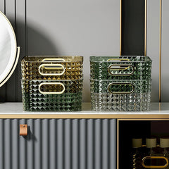 Makeup Organizer Bathroom Perfume Storage Cosmetic Box Dresser Shelf Jewelry Organizer Kitchen Sundries Snack Storage Basket