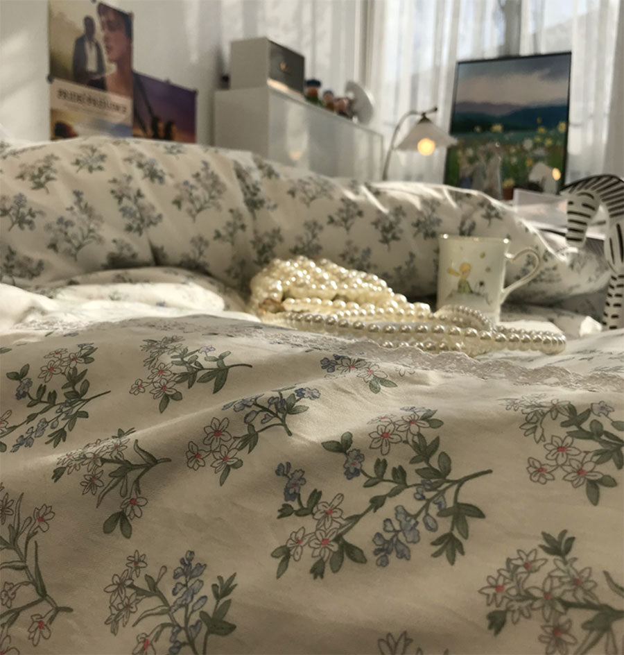 Yickyue -  Vintage french floral bedding set teen adult,romantic cotton twin full queen king home textile bed sheet pillow case duvet cover