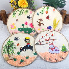 DIY Handmade stickers Painting Creative Learning Toy For Kids Cartoon Wood Board Paste Art Design Craft Home Decoration painting