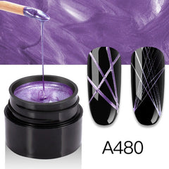 Yickyue Spider Line Nail Polish Gel Spider UV Paint Gel Hybrid Varnishes Luminous Web Stickers Soak Off Top Coat For Manicure