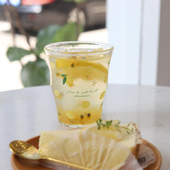 Summer New Girl Heart Cute Lemon Glass Water Cup Beautiful Household Cup Milk Cup Heat-resistant Tea Cup Female