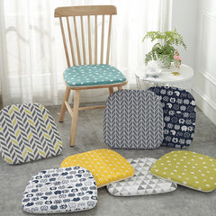 Yickyue  Nordic Print Sponge Dining Chair Cushion Cotton Hemp Non-Slip Dining Decor Chair Cushions Comfor Office Living Stool Cushion
