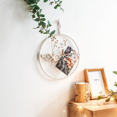 Photo Display Macrame Wall Hanging Boho Home Decor Aesthetic Room Decoration Wall Tapestry Women Bedroom Apartment Garden Decor