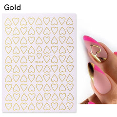 1PC Love Heart Designs 3D Nail Sticker Valentines's Day Black Red Transfer Decals Slider Gifts For Nails Decoration Manicures