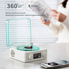 YICKYUE  -  Mini Retro White Noise Bluetooth-compatible Speaker Portable Sleep Aid Vinyl Record Player Subwoofer With Light Support TF Card