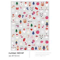 1 pieces stickers for christmas nails decals snowflakes envelopes christmas snowman decorations for winter nails manicure tools
