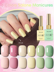 YICKYUE  -  6pcs 15ml colorful Gel Nail Polish Set, Long-Lasting UV LED Nail Art Varnish, Semi-Permanent, Lead-Free, Unscented Gel Form