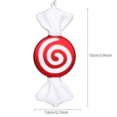 Yickyue 16CM Christmas Ball PVC Painted Candy Hanging Decoration Christmas Tree Decoration Pendant for Home 2022 Navidad New Year Girfs
