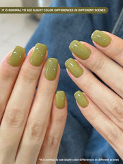 YICKYUE  -  1pc 15ml Mustard Green Gel Nail Polish Starter Pure Soak Off No Wipe Nail Gel Polish Suitable For All Seasons