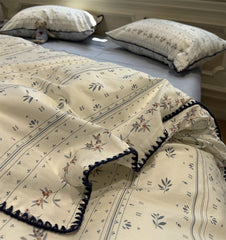 YICKYUE  -  Fashion pastoral blue bedding set,twin full queen european american rustic cotton home textile bed sheet pillow case quilt cover
