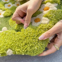 YICKYUE  -  Garden Handmade Acrylic Tufted Round Carpet For Living Room Home Fresh Flowers Rugs For Bedroom Soft Sofa Coffee Table Floor Mat