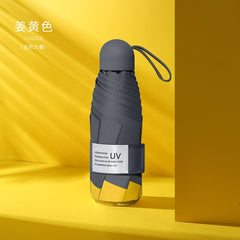 Mini Umbrella Windproof Anti-UV Protection 5 Folding 6 8 Ribs Portable Travel Women Pocket Parasol Children Rain Sunny Umbrella