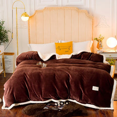 1pc Winter Warm Soft Double Side Plush Duvet Cover Flannel Thick Comforter Quilt Cover Case Bed Blanket Full Queen King Size