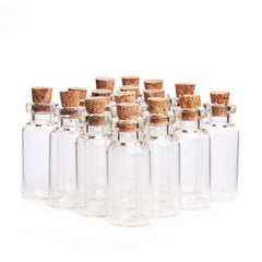 10Pcs 1/3/5/10/15/20ml Christmas Wish Bottles Small Empty Clear Glass Bottles Vials For Holiday Wedding Home Decoration Gifts