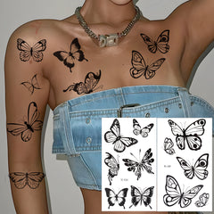 YICKYUE  -  30pcs/set 3D Butterfly Temporary Tattoo Sticker Waterproof Fake Tattoo Flash Water Transfer Tatoo Arm Leg for Women Men Body Art