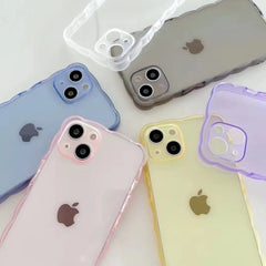 transparent wave mobile phone case Phone Case For iPhone 11 12 13 Pro Max X XS XR 7 8 Plus SE2 mini Full Lens Protection Cover