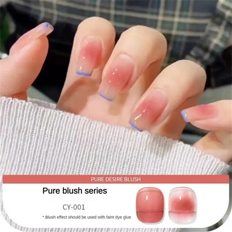 Yickyue Ice Transparent Gradient Pink Gel Nail Polish Pure Color Blush Series Jelly Polish Top Coat Soak Off UV LED Nail Art Gel Varnish