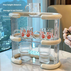 YICKYUE  -  High-grade light luxury cup holder dining table drinking glass shelf coffee cup storage desktop mug perfume storage rack