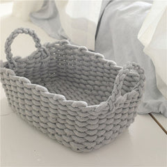 Cotton Knitting Sundries Toys Storage Basket Handwoven Sundries Holder Clothes Underwear Storage Box Snacks Cosmetics Container