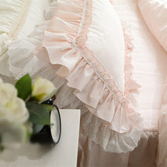 2pcs pillow case European princess big ruffle pillow cover handmade lace pillow cases embroidery pillow sham sweet cake layers