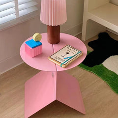 YICKYUE  -  Dopamine Pink Coffee Table Y2K Cream Style Bedside Sofa Side Table Corner Table Storage Rack Magazine Stand