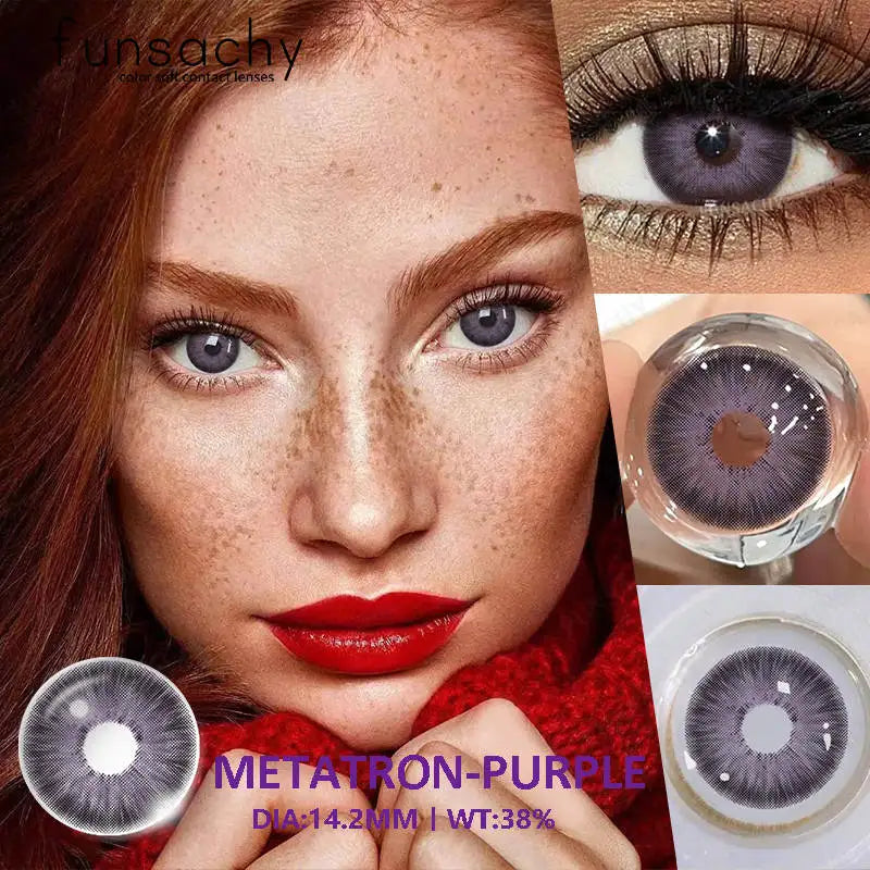 YICKYUE  -  1 Pair Colored Contact Lenses for Eyes Blue Lenses Lens Gray Contacts Green Eye Natural Lenses Fashion Lens Beauty