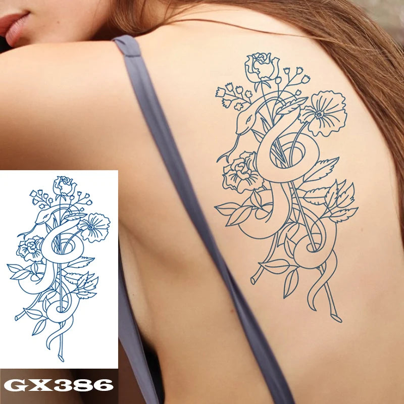 YICKYUE  -  Semi Permanent Tattoos Stickers Lasts 1-2 Weeks Premium Henna Temporary Tattoo for Adult Women Girls
