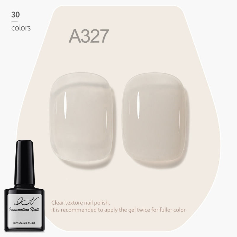 Yickyue Spring Summer New Nail Polish Jelly Semi Transparent Hybrid Varnish 8ml Nude Pink Ice Through Gel UV LED Nail Art Design Varnish