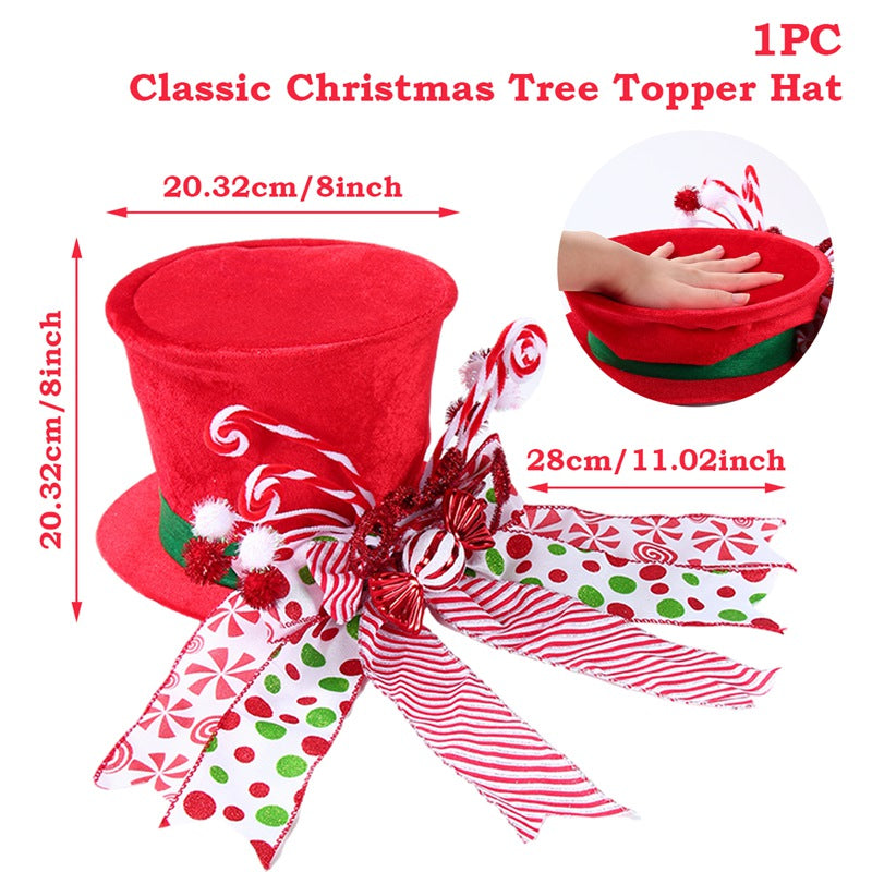 YICKYUE  -  Christmas Tree Topper Hat Christmas Decorations for Home 2024 Pendant Xmas Tree Ornaments Navidad Natal New Year Gift 2025