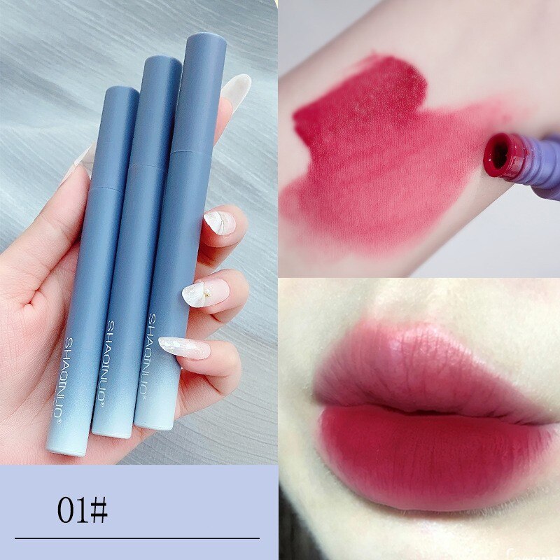 6 Colors Velvet Matte Lip Gloss Long Lasting Moisturizing Makeup Lip Galze Nonstick Cup Liquid Lipsticks Beauty Cosmetics