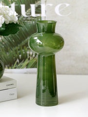 YICKYUE  -  Nordic Style Green Glass Flower Vase Desktop Living Room Coffee Table Decorative Ornaments Home Decor