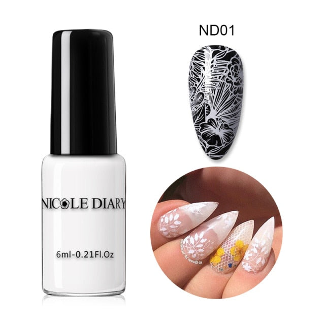 NICOLE DIARY Nail Stamping Polish Autum Winter Series Stamp Varnishes Printing Polish for Plates Image Stamp Decoration