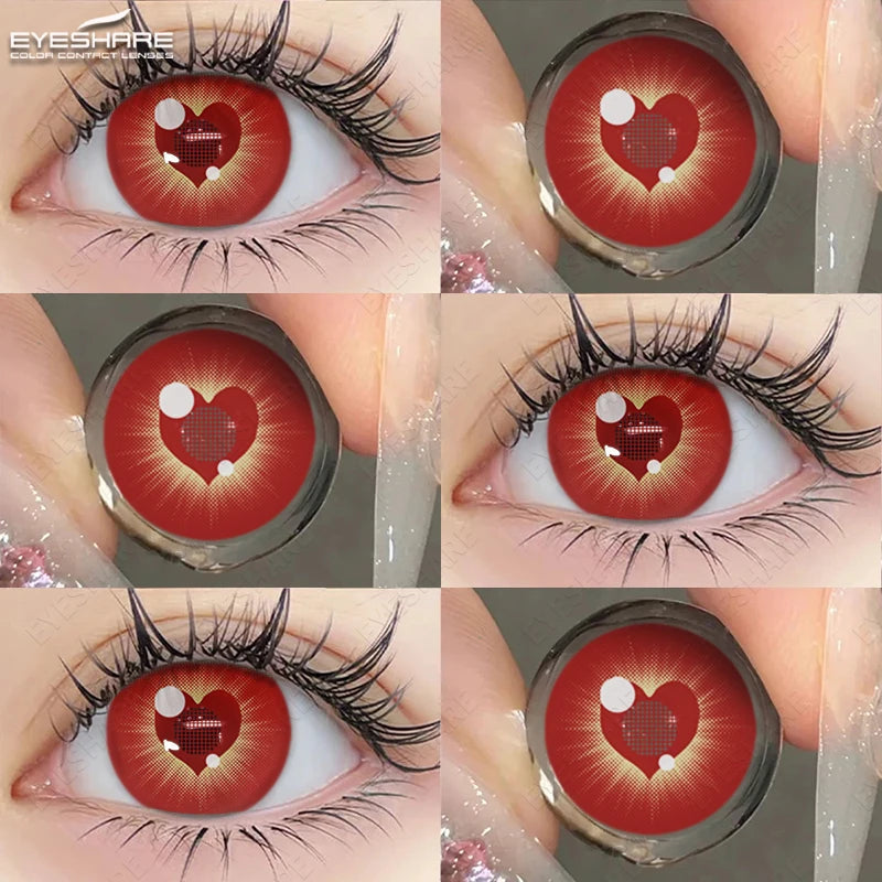 YICKYUE  Cosplay Color Contact Lenses for Eyes Makeup Halloween Purple Lenses Yellow Contact Lenses Eye Cosmetic Anime Accessories