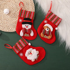 Christmas decorations red cartoon three-dimensional socks old man snowman bear holiday party children's toys