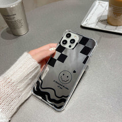 Punk black style smiley cool phone case for iphone 8 7 plus 12 mini 11 pro max x xr xsmax soft silicone mirror cover shell capa