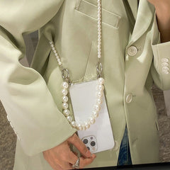 ins Big Pearl Bracelet Chain Necklace Soft Phone Case For iphone 13 12 Pro Max 11 ProMax 6 6S 7 8 Plus X XR XS SE S21 FE Cover