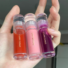 Capovini 3 Packs of Transparent Water Gloss Lip Gloss Pearl Gloss Lip Gloss Glass Moisturizing Natural Jelly Color Lip Makeup