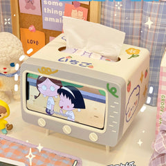 Desktop Creative Tissue Box Storage Organizer Multifunction Tv Phone Stand Tissue Box Holder Kawaii Cute Home Decorative Girl